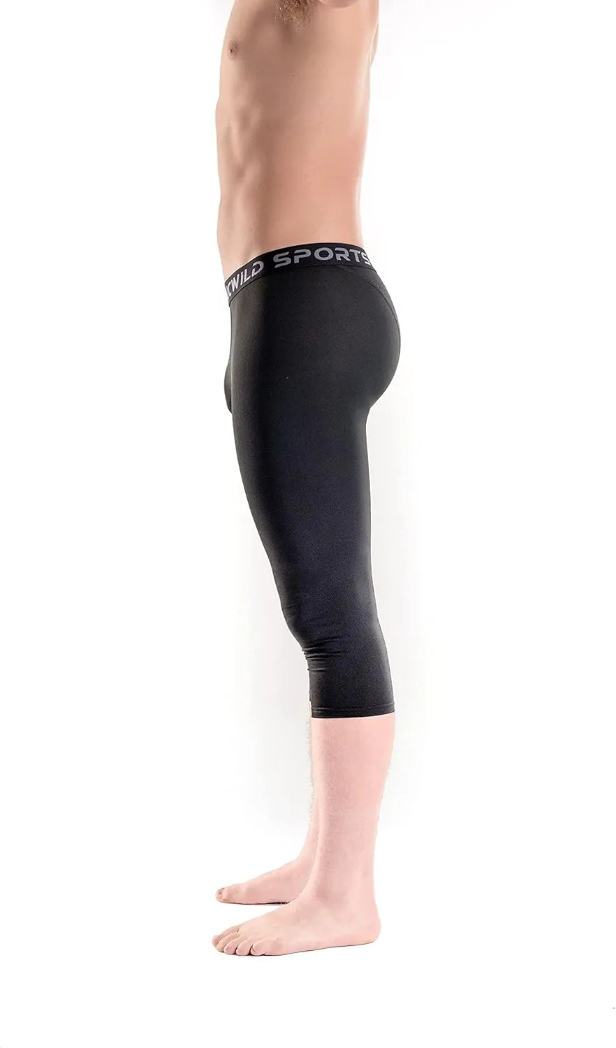 Bucwild Sports 3/4 Basketball Compression Pants Tights for Youth Boys & Men