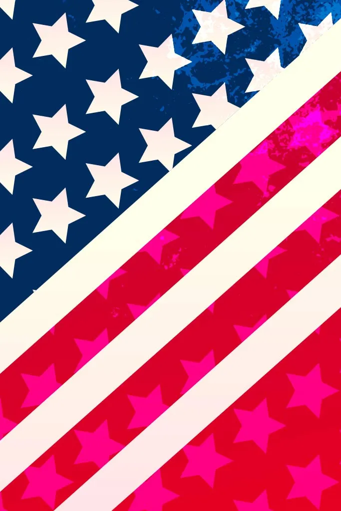 BUY 1 GET 4 FREE! Americana Lucy Red & Blue USA Flag Printed Leggings - Kids