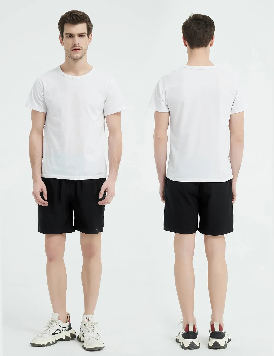BVVU Men's Quick Dry Gym Workout Shorts with Pockets 7" Lightweight Running Athletic Shorts for Outdoor Casual