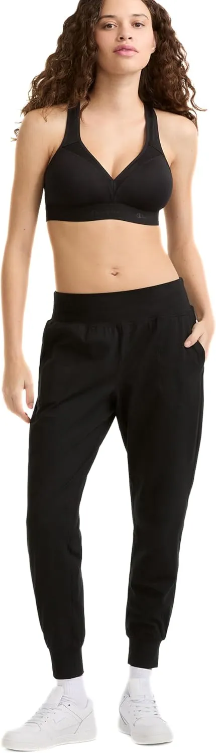 Champion Women's V-neck Racerback, Moisture-wicking, Moderate Support Sports Bra