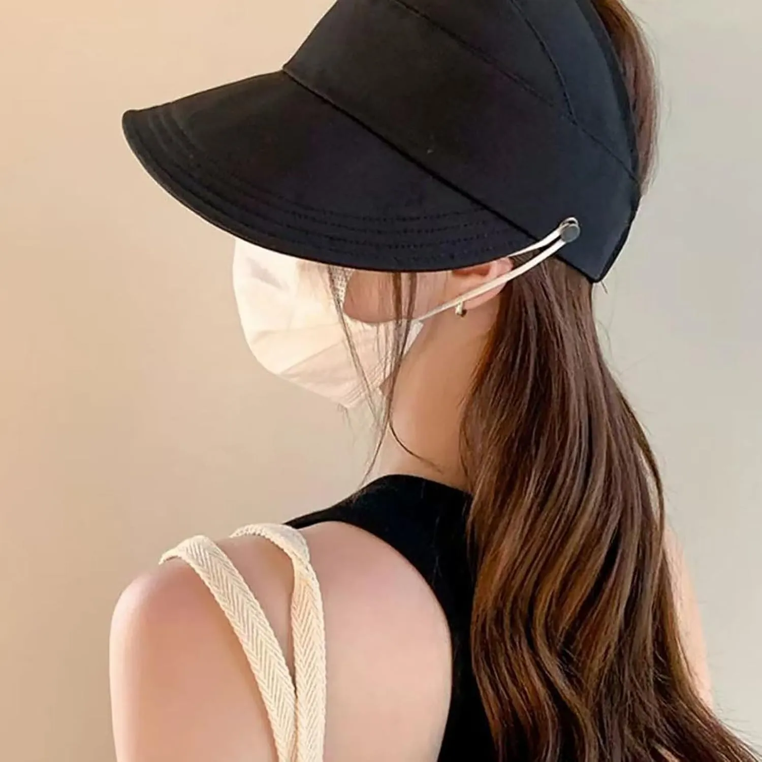 Classupery Outdoor UV Protection Hollowed Top Sun Hat, Classupery Women's Wide Brim Breathable Hollowed Top Summer Sun Hat