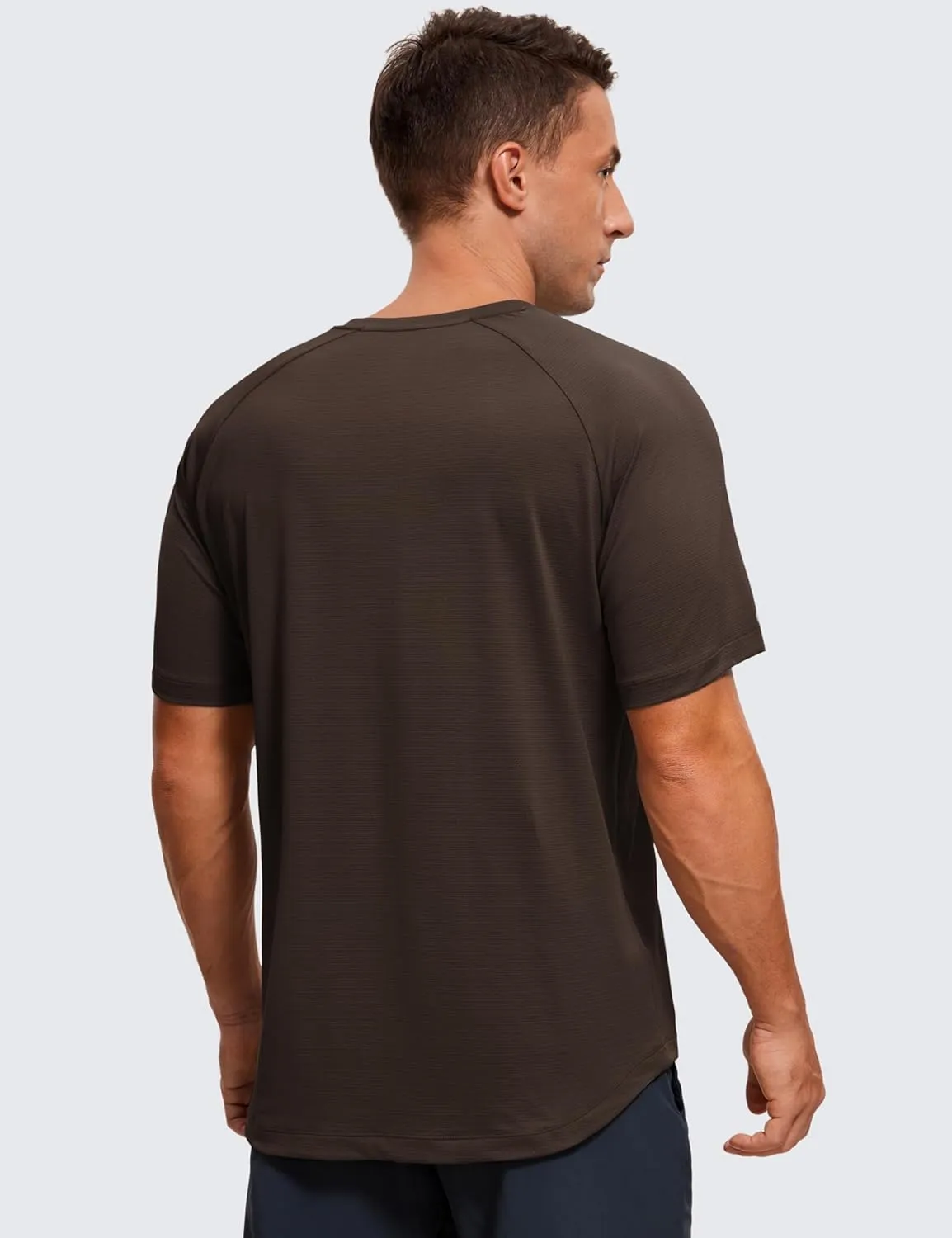CRZ YOGA Mens Lightweight Athletic T-Shirts Moisture Wicking Running Workout Shirt Short Sleeve Gym Tops