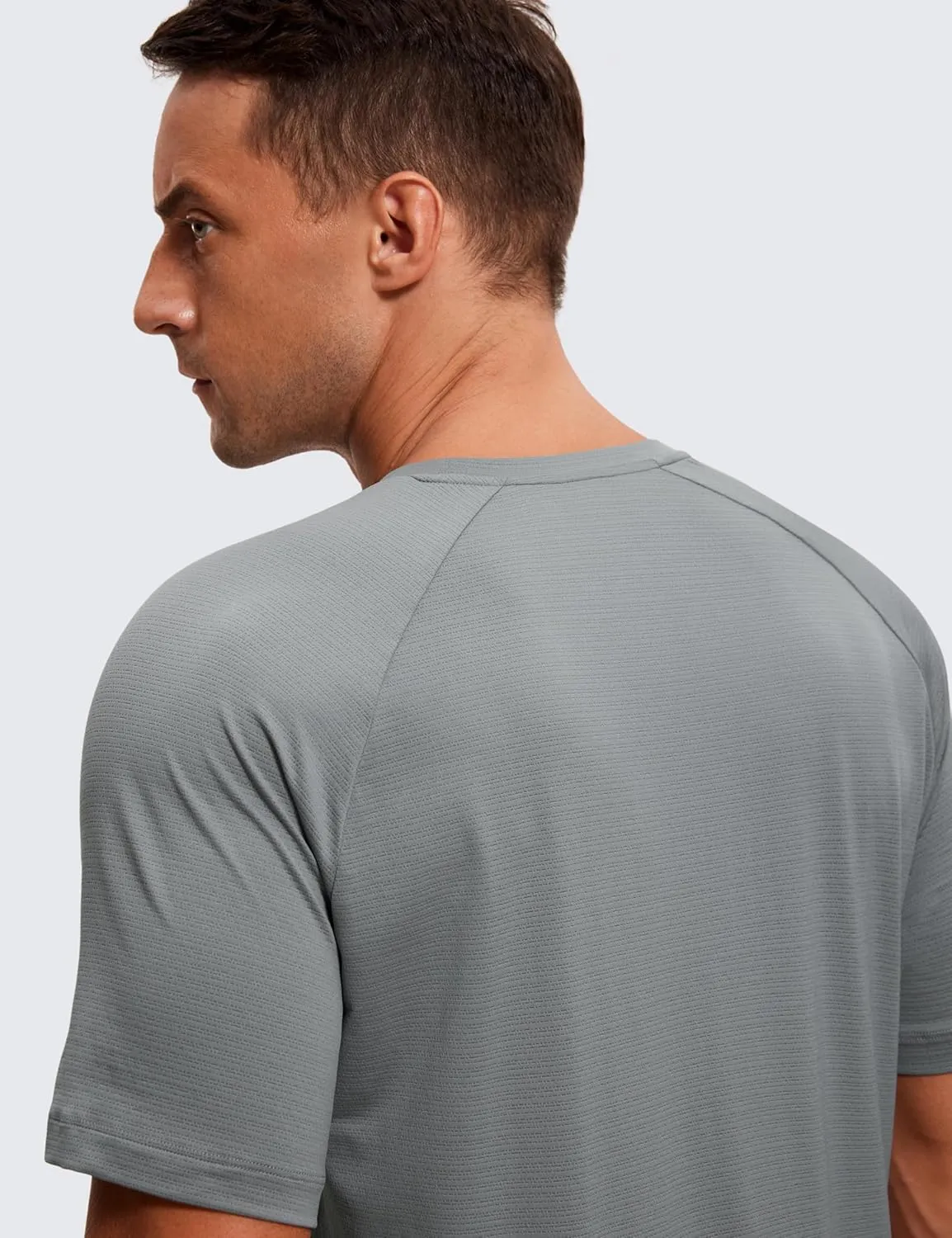 CRZ YOGA Mens Lightweight Athletic T-Shirts Moisture Wicking Running Workout Shirt Short Sleeve Gym Tops