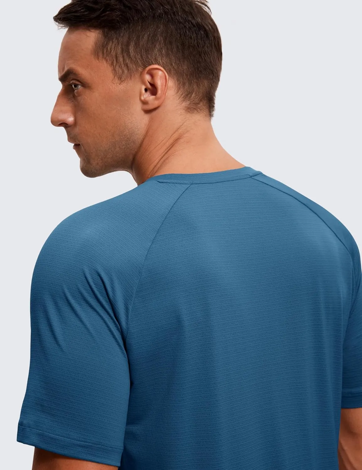 CRZ YOGA Mens Lightweight Athletic T-Shirts Moisture Wicking Running Workout Shirt Short Sleeve Gym Tops