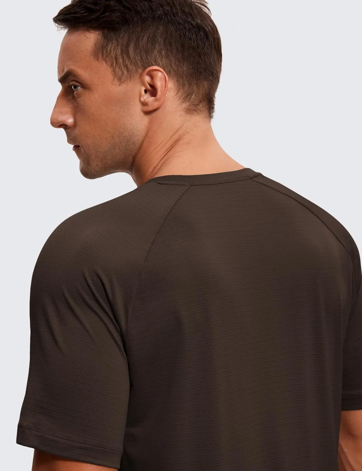 CRZ YOGA Mens Lightweight Athletic T-Shirts Moisture Wicking Running Workout Shirt Short Sleeve Gym Tops