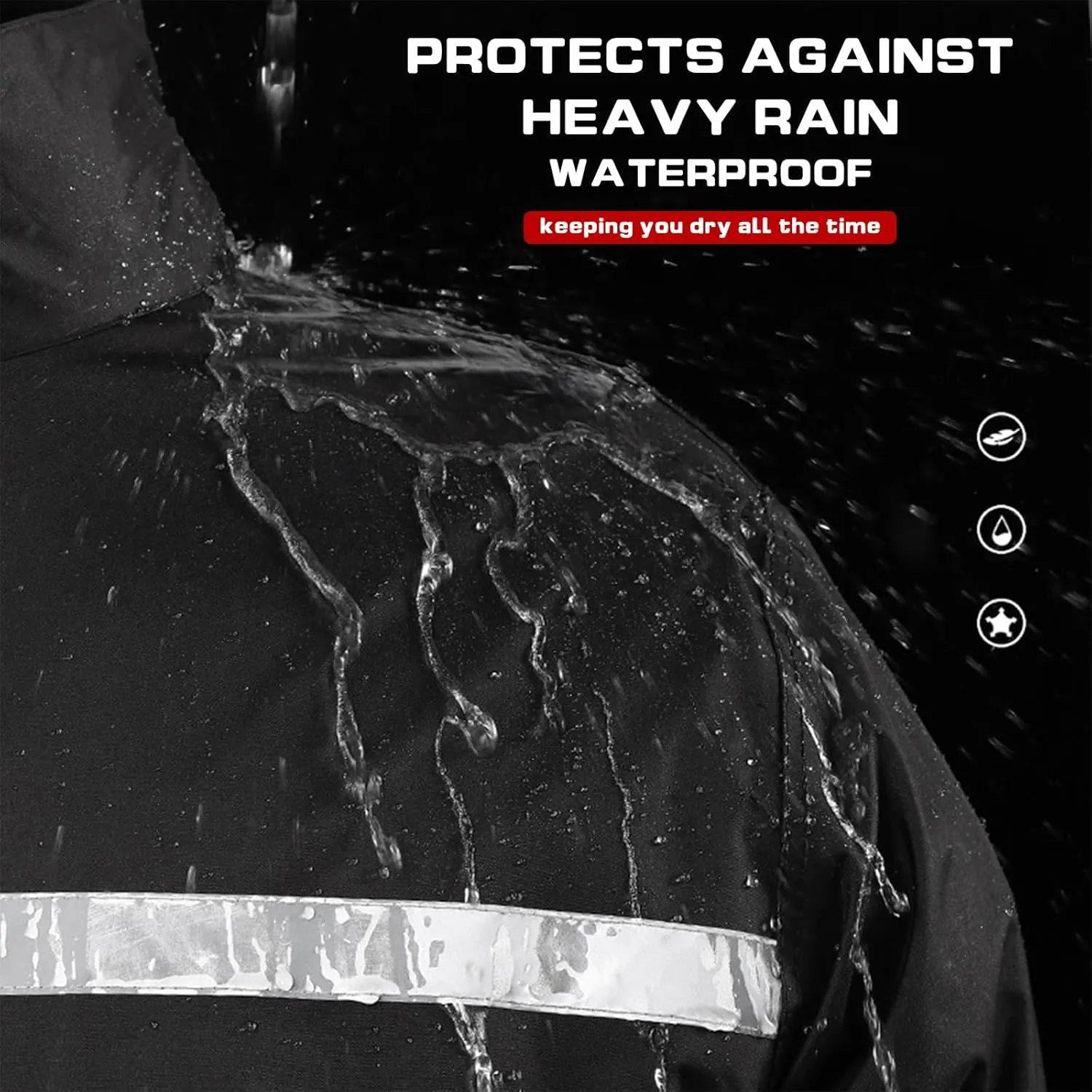 Custom Long Raincoat High Reflective Waterproof Outdoor Rain Jacket with Hood for Hiking Camping Emergency