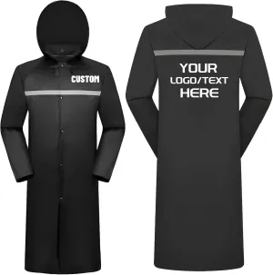 Custom Long Raincoat High Reflective Waterproof Outdoor Rain Jacket with Hood for Hiking Camping Emergency