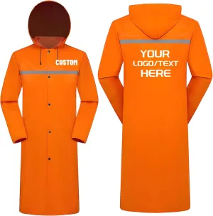 Custom Long Raincoat High Reflective Waterproof Outdoor Rain Jacket with Hood for Hiking Camping Emergency