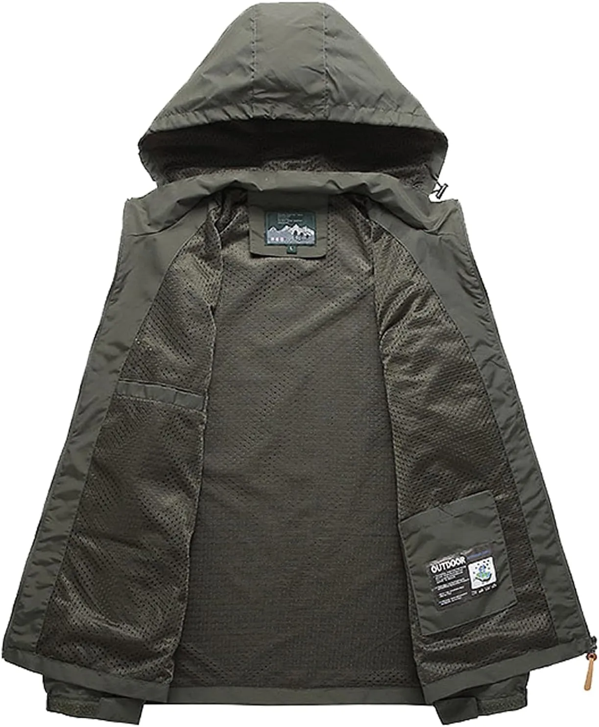 Custom Men's Lightweight Softshell Jacket Lightweight Hooded Water Resistant Outdoor Hiking Windbreaker