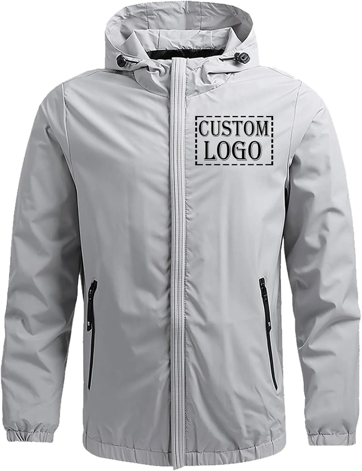Custom Personalized Women's Lightweight Jacket Softshell Waterproof Windbreaker Coat for Running Hiking