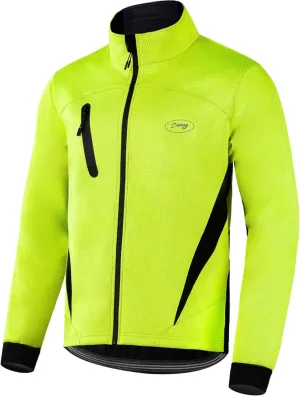 Cycling Bike Jacket for Men, Fleece Thermal Running Coat Windproof Breathable Mountain Biking Softshell Jacket