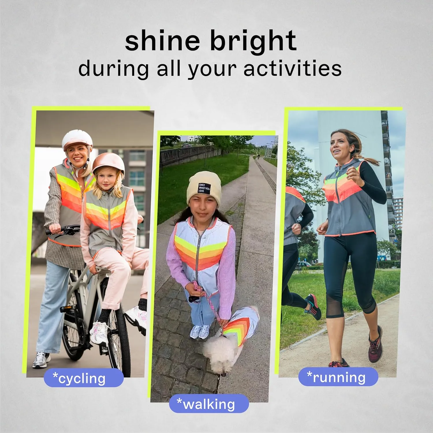 Darkflow - Sleeveless Reflective Jacket - Fashionable Rainbow High Visibility Vest - Hi Vis Jacket