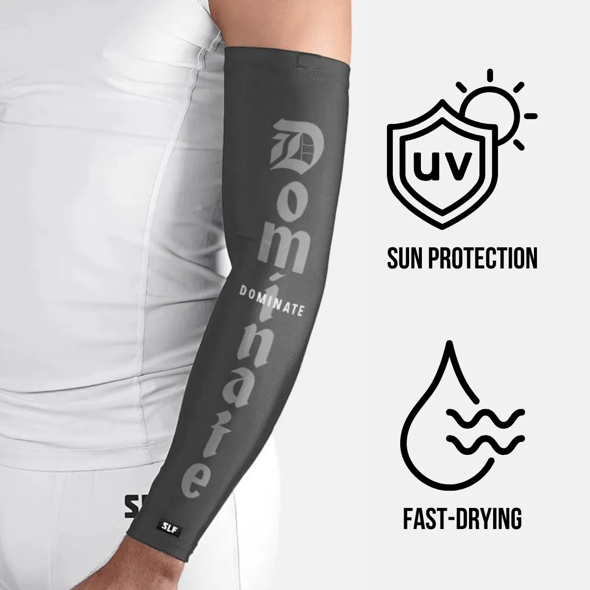 Dominate Gray UV Arm Sleeves (pair)