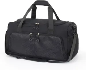 Elite Gym Duffle Bag RO1.0  Durable & Spacious with 10 Smart Compartments, Water-Resistant Pouch & Ventilated Shoe Compartment, Black, Duffel Bag