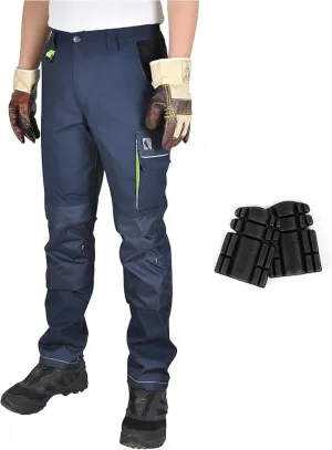 Ellobird Men's Cargo Construction Flex Work Pant for Men Double Knee Reinforcement Stretch Elastic Waistband Tactical Pants