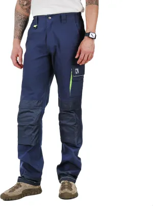 Ellobird Men's Cargo Construction Flex Work Pant for Men Double Knee Reinforcement Stretch Elastic Waistband Tactical Pants