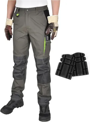 Ellobird Men's Cargo Construction Flex Work Pant for Men Double Knee Reinforcement Stretch Elastic Waistband Tactical Pants