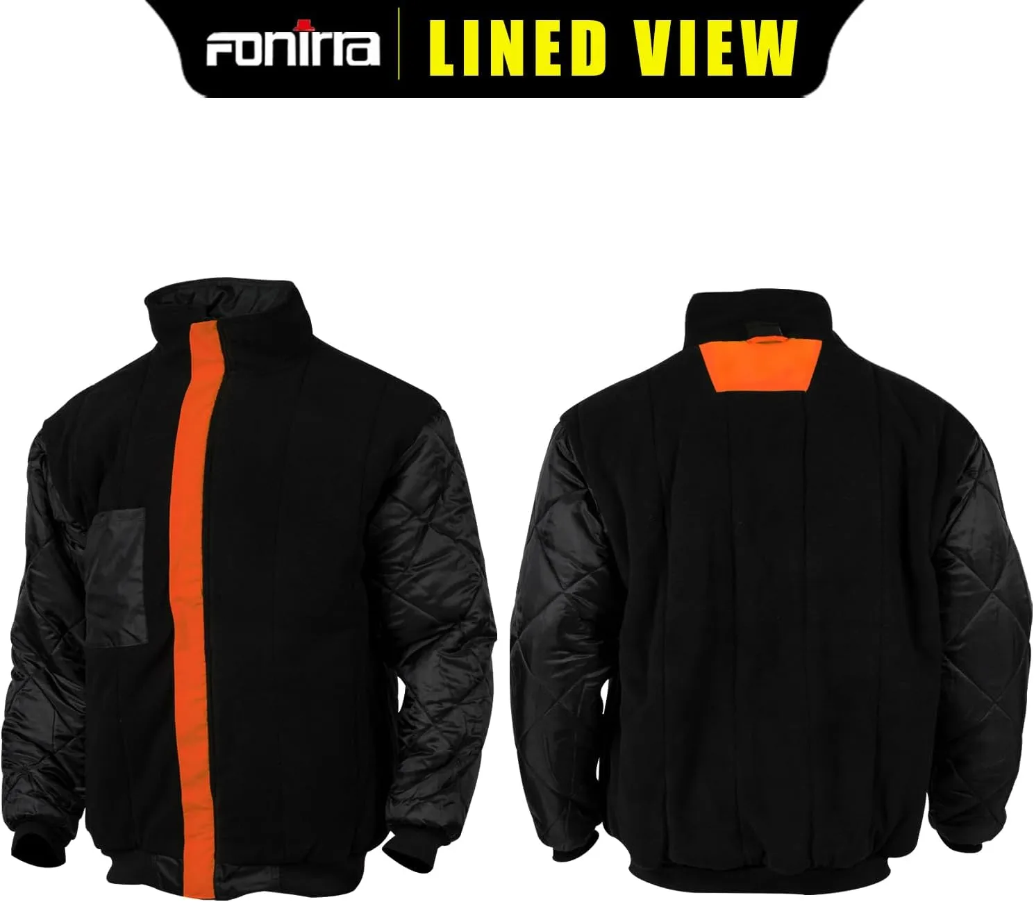 FONIRRA High Visibility Safety Bomber Jackets with Fleece Liner,ANSI Class 2 Reflective Waterproof Jacket for Men