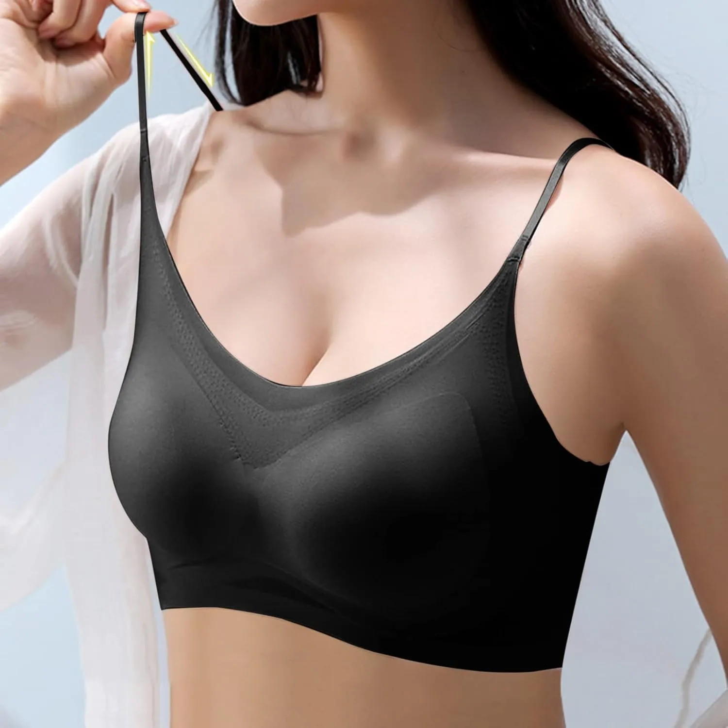 for Large Bust Sports Bra Yoga Sporty Ice Silk Seamless No Show Push Up Sports Bras Gym for Women Supportive Running