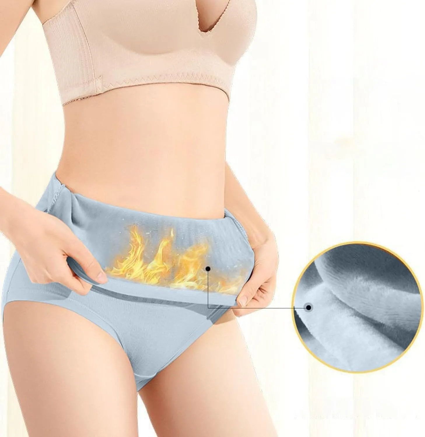 Franterd High Waisted Underwear for Women Seamless Cotton Tummy Control Panties Soft Stretch Full Coverage Briefs for Women