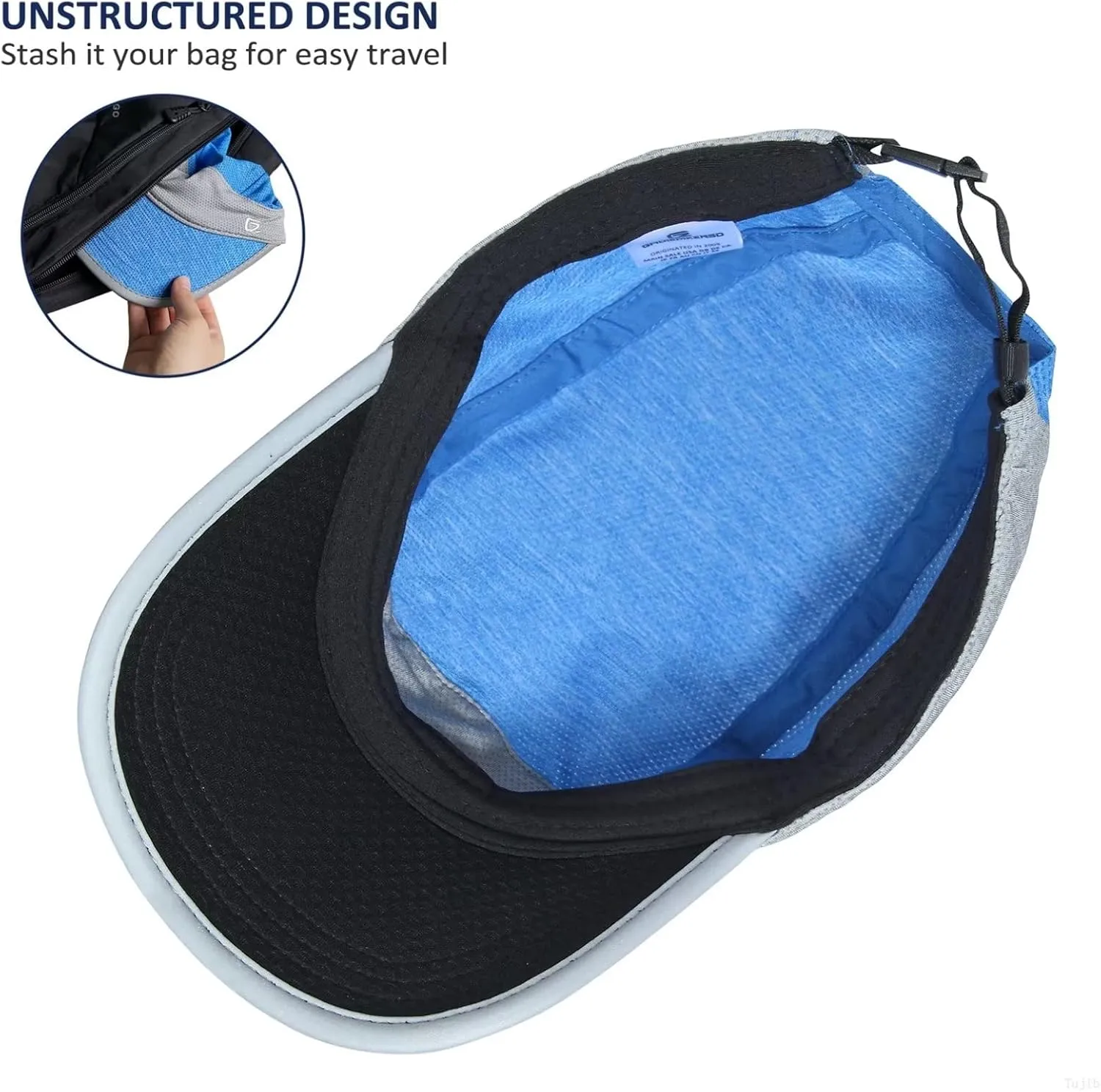 GADIEMKENSD Unstructured Running Hat Quick Dry Reflective Sports Cap Lightweight