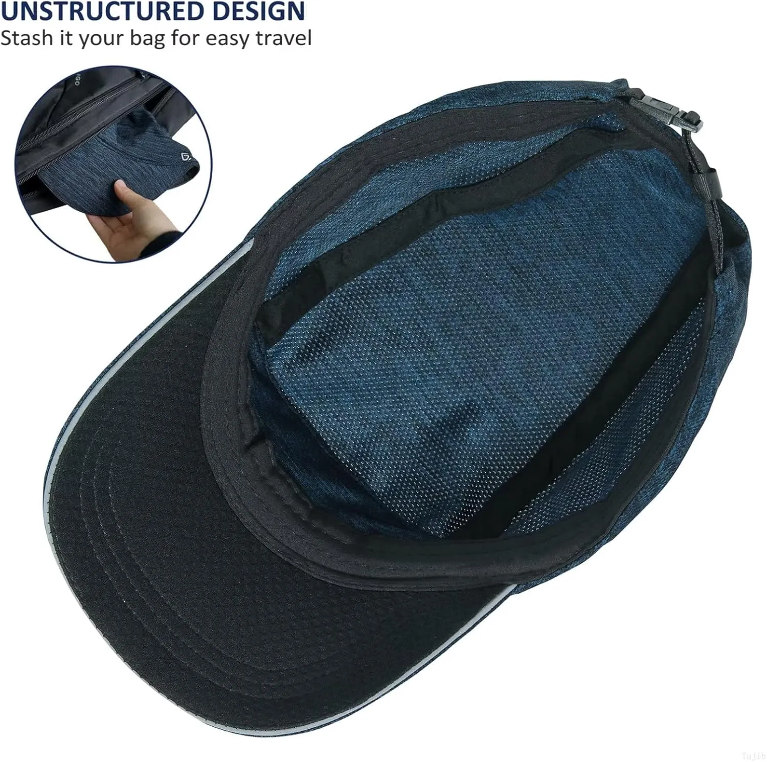 GADIEMKENSD Unstructured Running Hat Quick Dry Reflective Sports Cap Lightweight