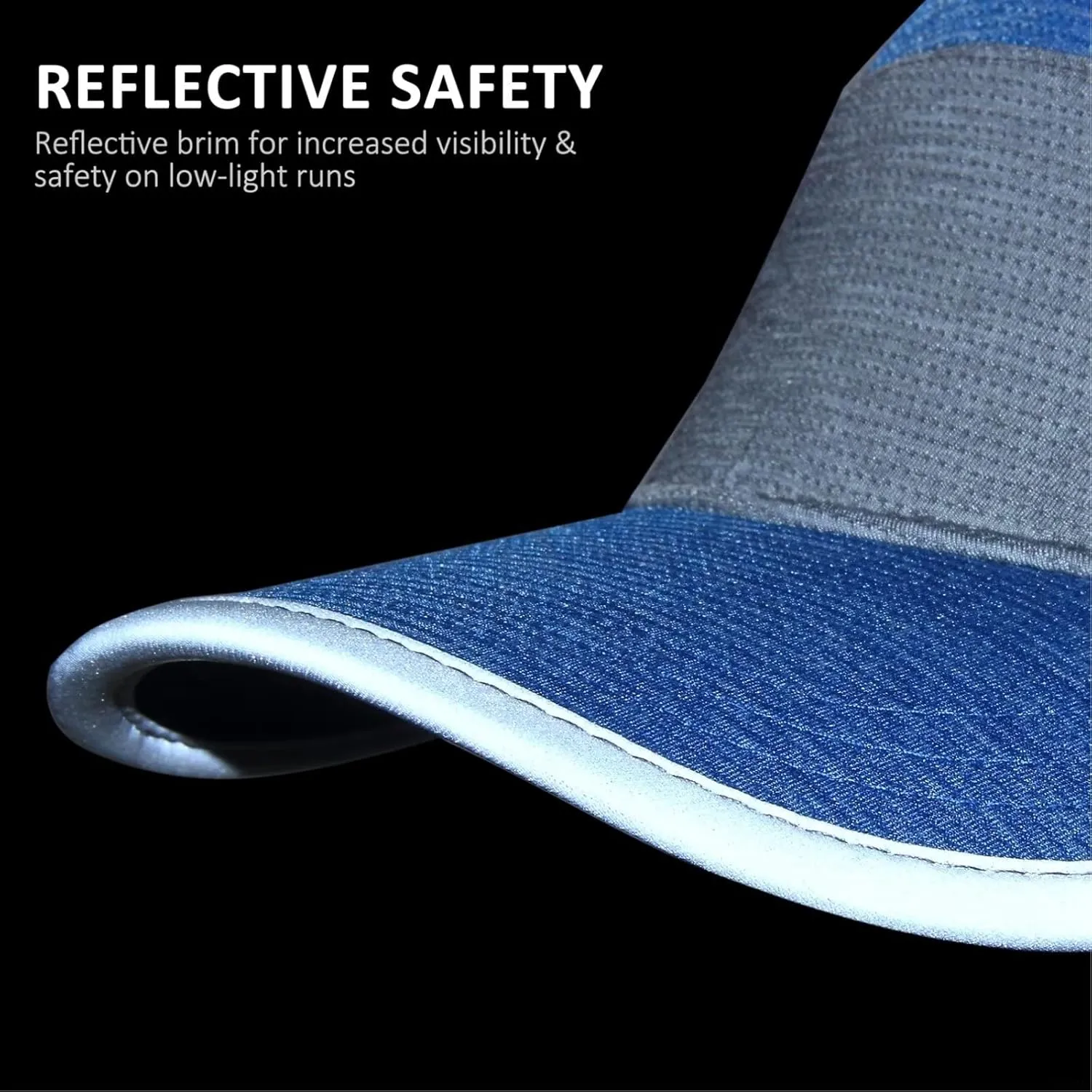 GADIEMKENSD Unstructured Running Hat Quick Dry Reflective Sports Cap Lightweight