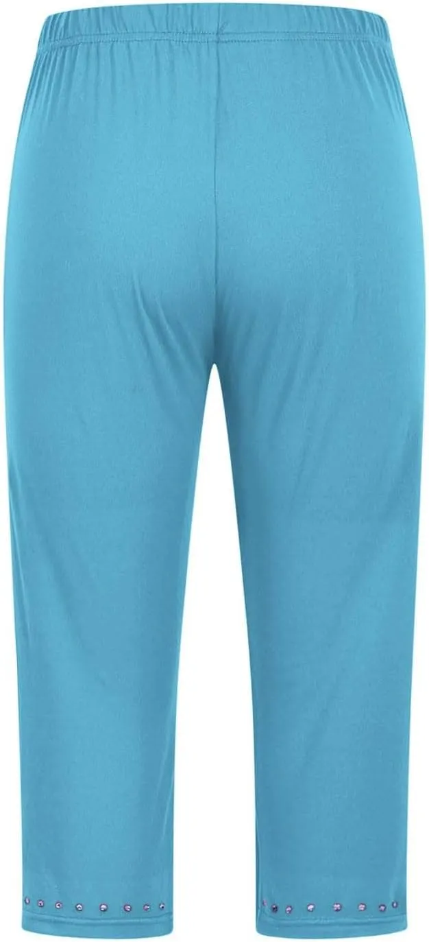 Girls Capri Leggings High Waisted Compression Pants Stretch Active Yoga Tights for Kids Teen Workout Running