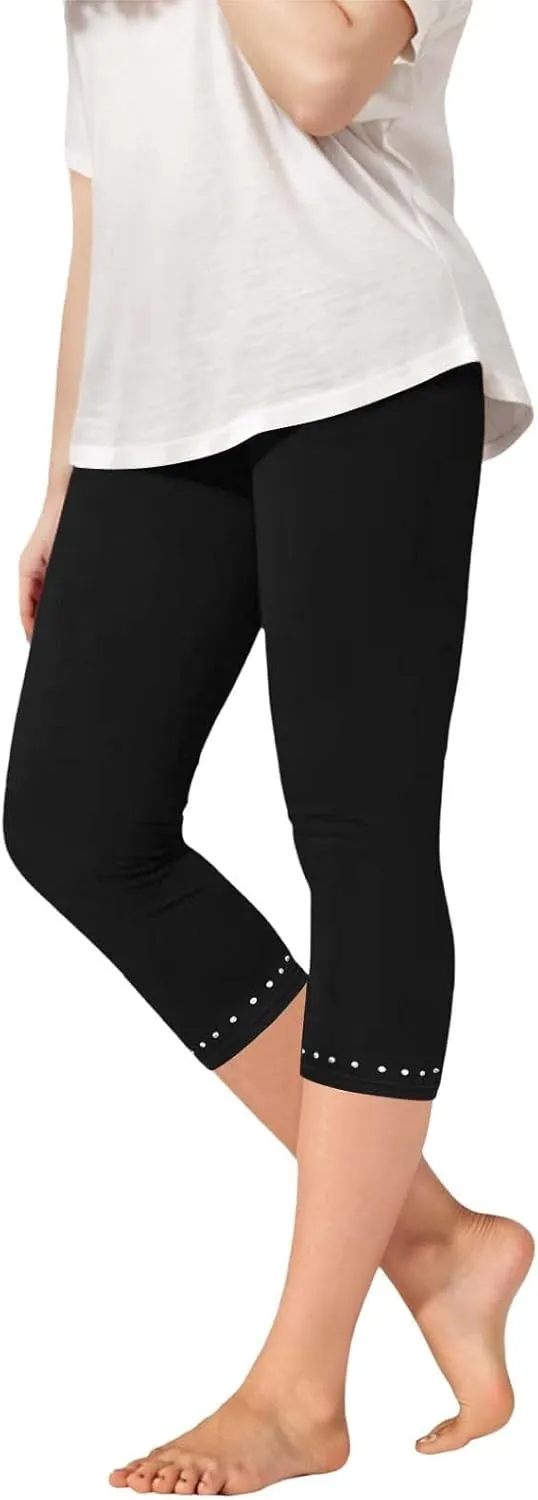 Girls Capri Leggings High Waisted Compression Pants Stretch Active Yoga Tights for Kids Teen Workout Running
