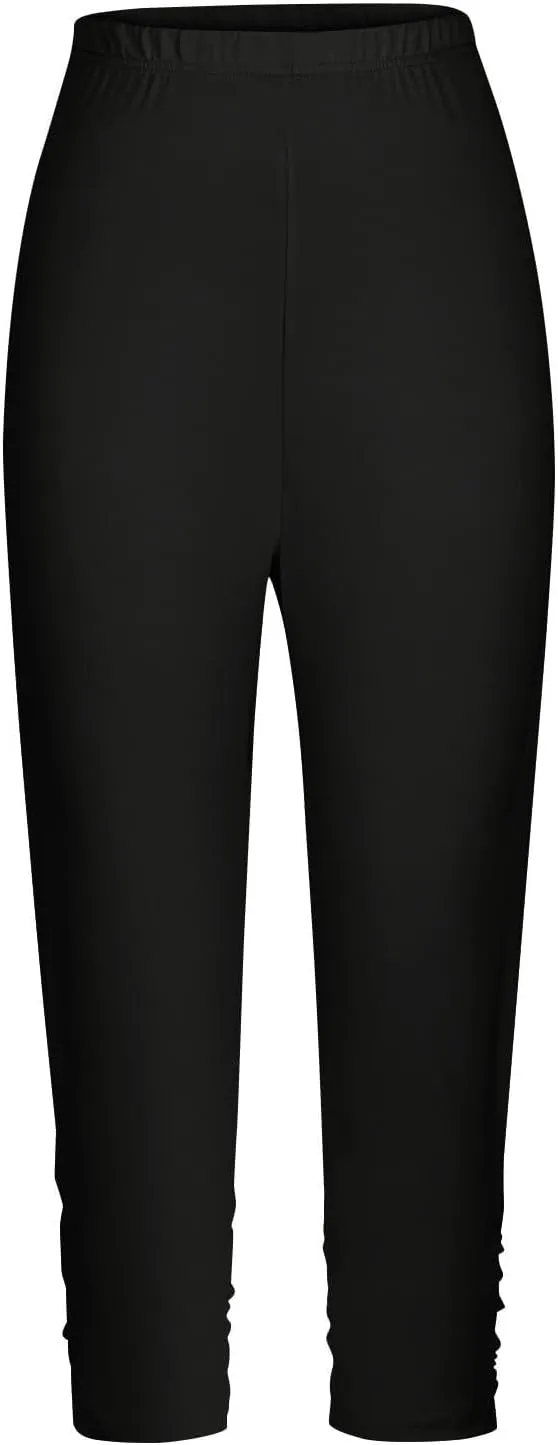 Girls Capri Leggings,High Waisted Compression Pants Stretch Active Yoga Tights for Kids Teen Workout Running