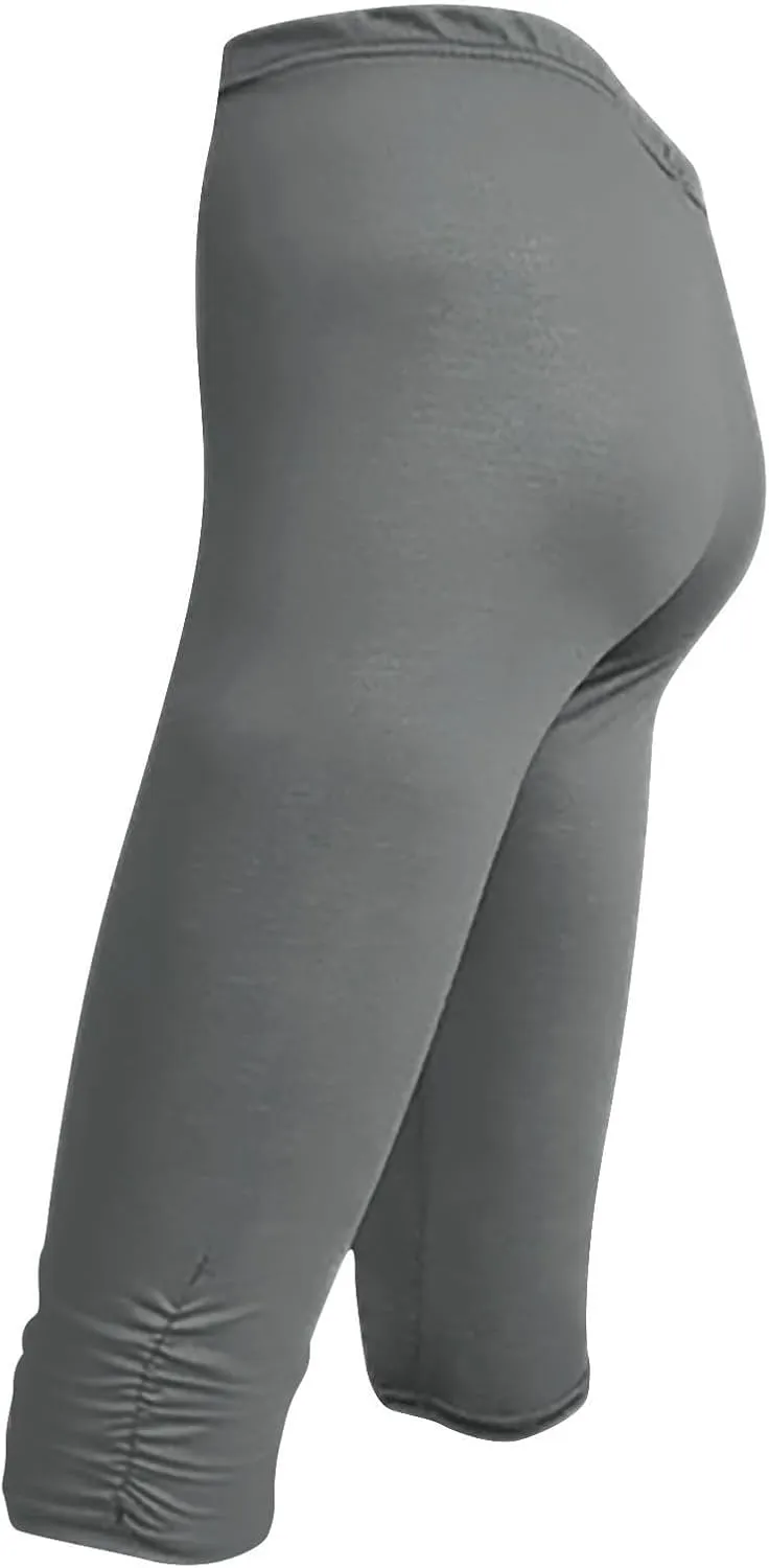 Girls Capri Leggings,High Waisted Compression Pants Stretch Active Yoga Tights for Kids Teen Workout Running
