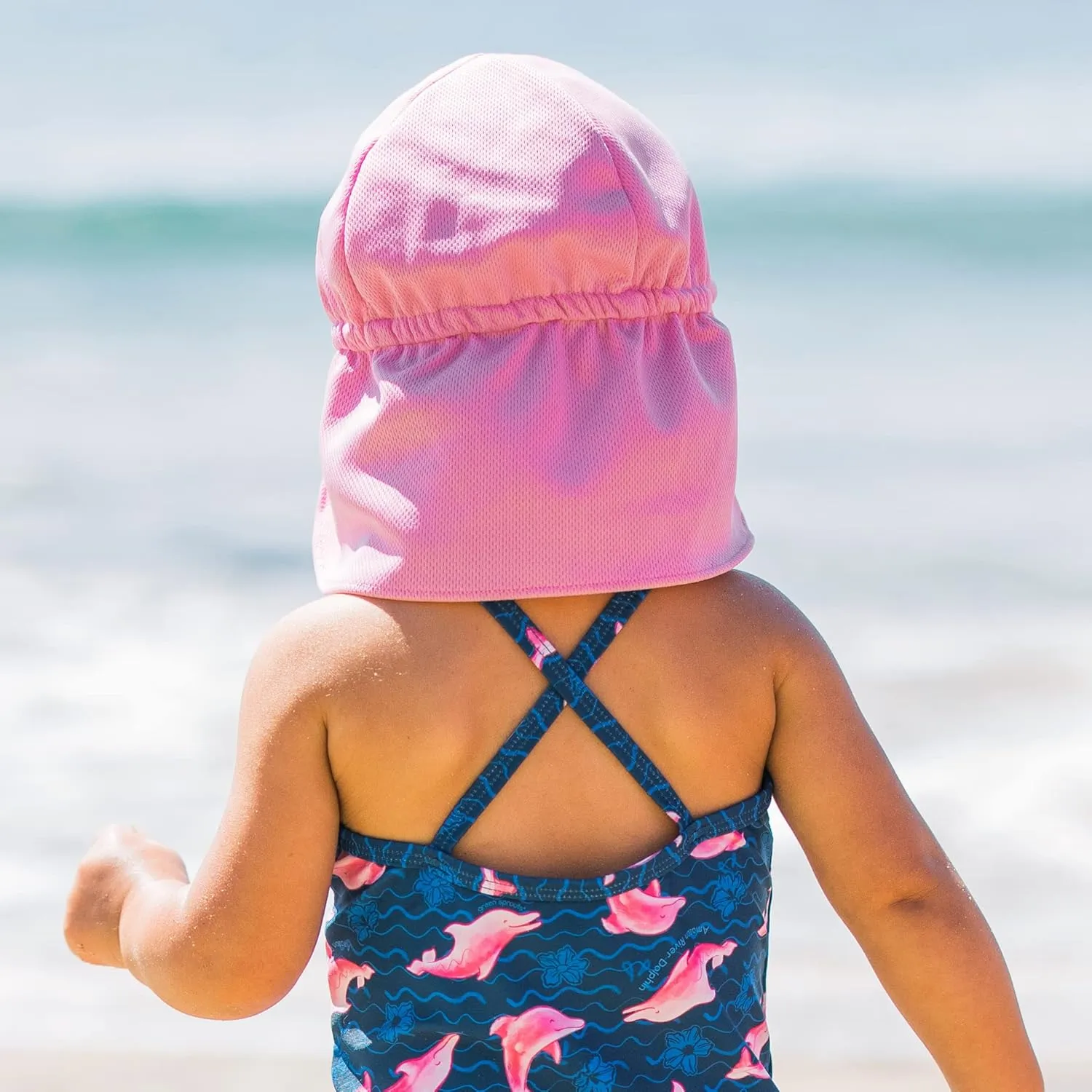 green sprouts Baby Girls' Breathable Flap Hat