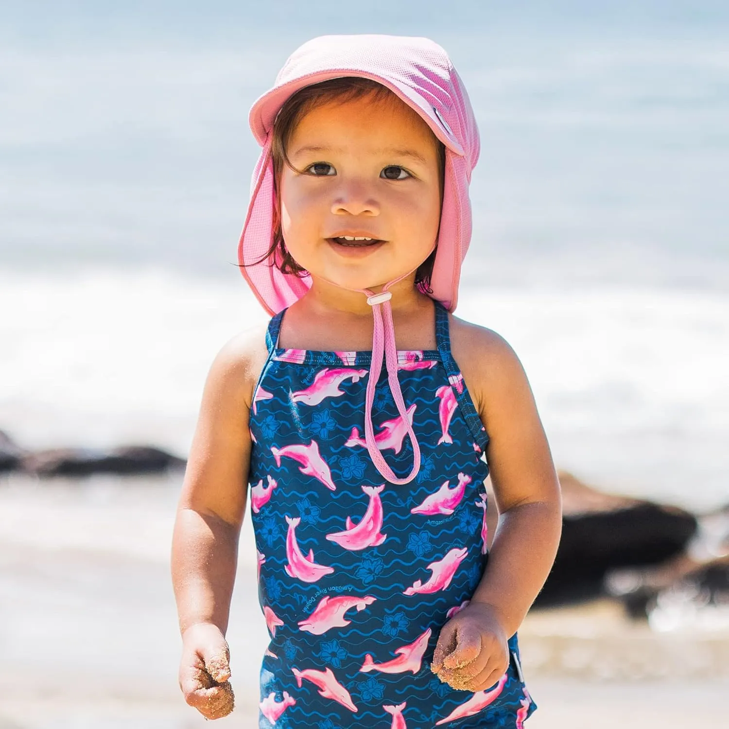 green sprouts Baby Girls' Breathable Flap Hat