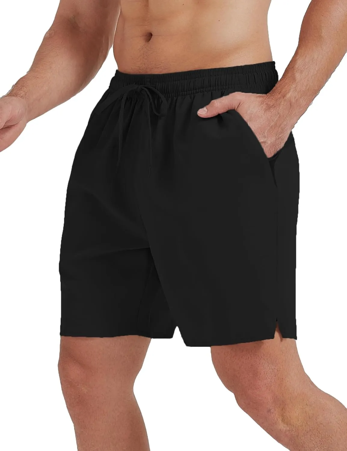Gym Running Shorts Workout Shorts for Men 7 Inches Quick Dry Lightweight Athletics Shorts with Zipper Pockets