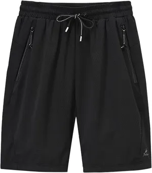 Gym Shorts for Men Ice Slik Mesh Breathable Athletic Shorts Elastic Waist Loose Workout Big and Tall Running Apparel
