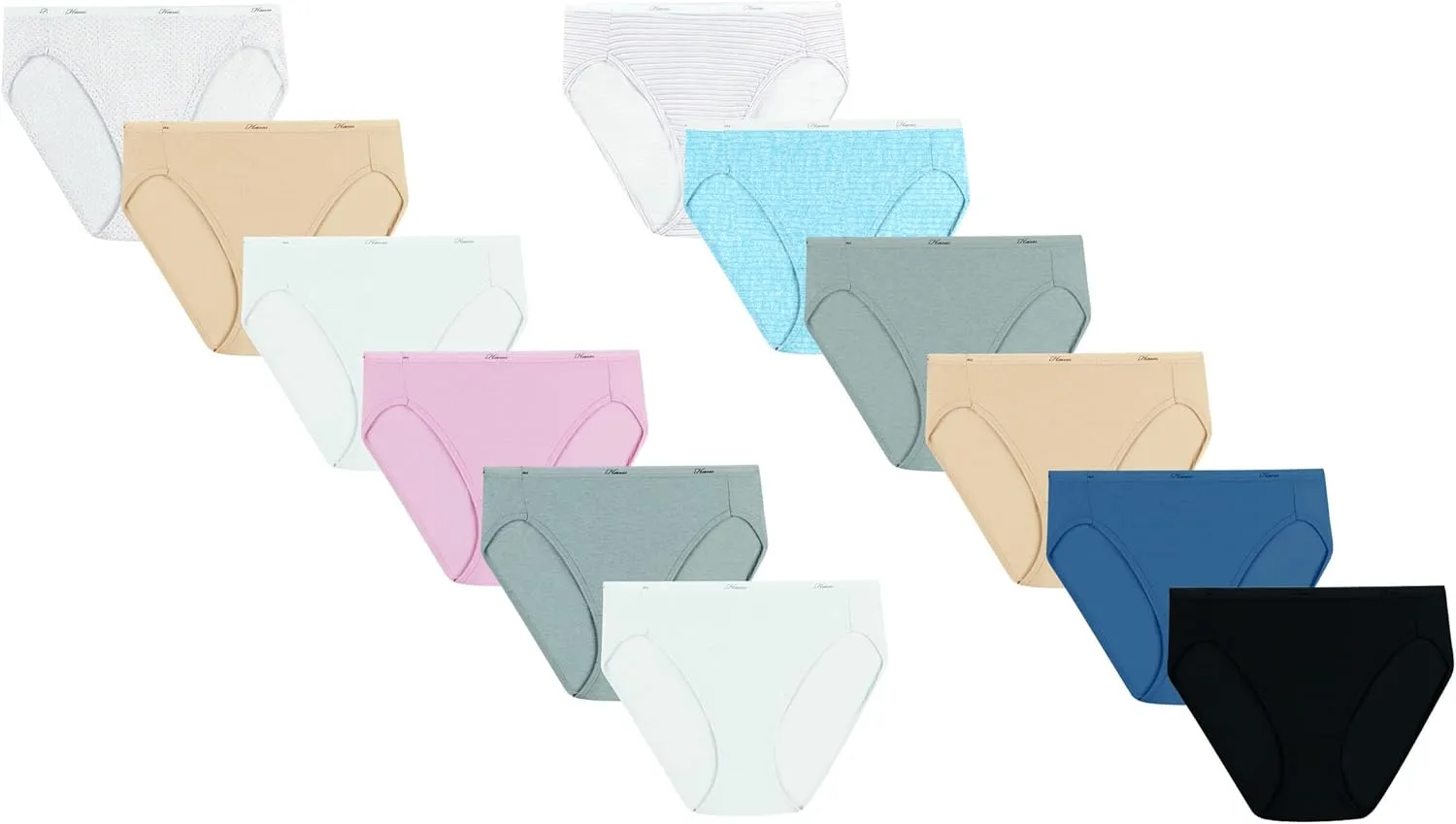 Hanes Women's High Cut Moisture Wicking Cotton Underwear Pack Of 12