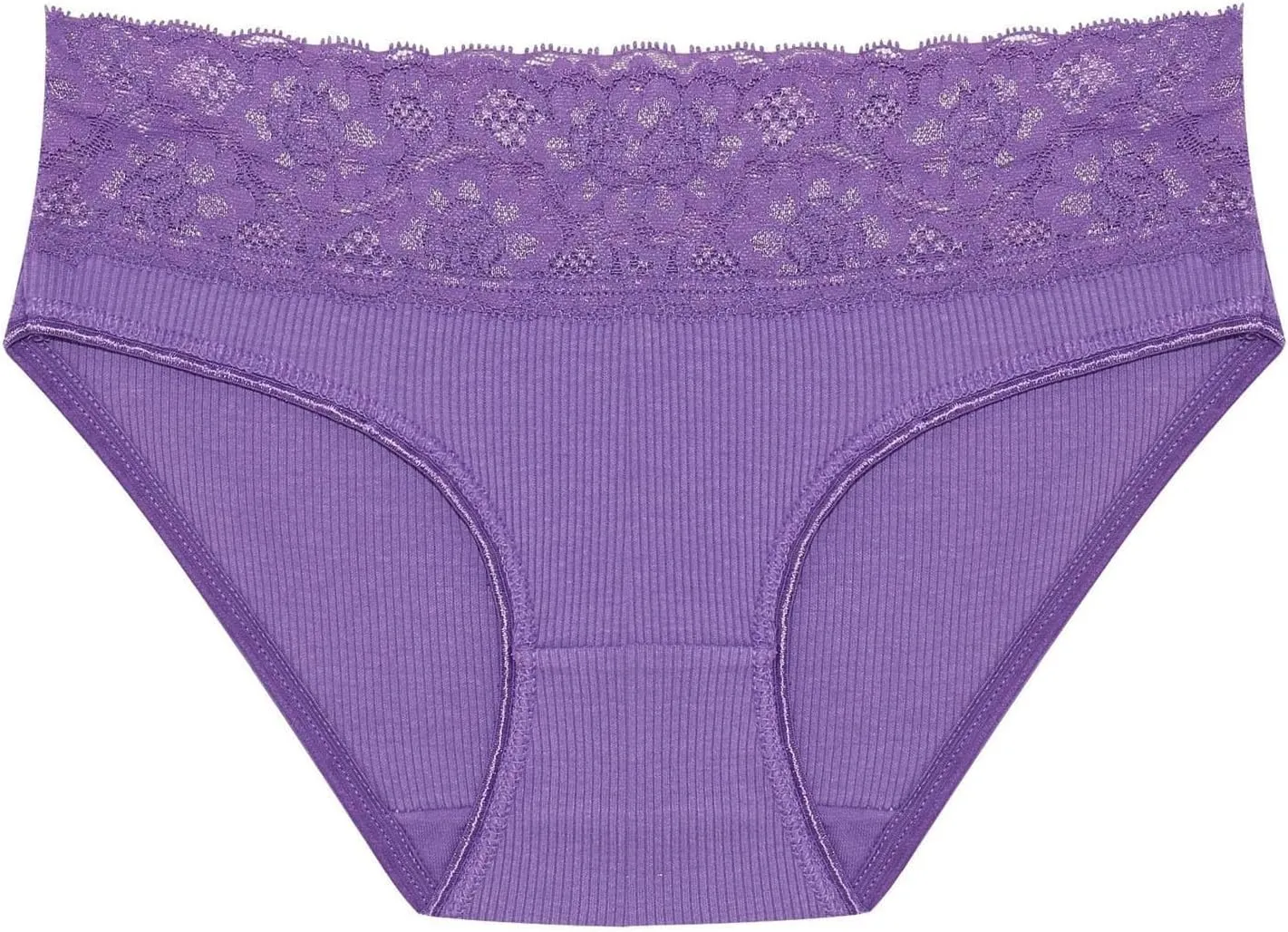 Hipster Panties for Women Mid Waist Lace No Show Bikini Briefs Seamless Cheeky Underwear Ladies Soft Stretch Brief