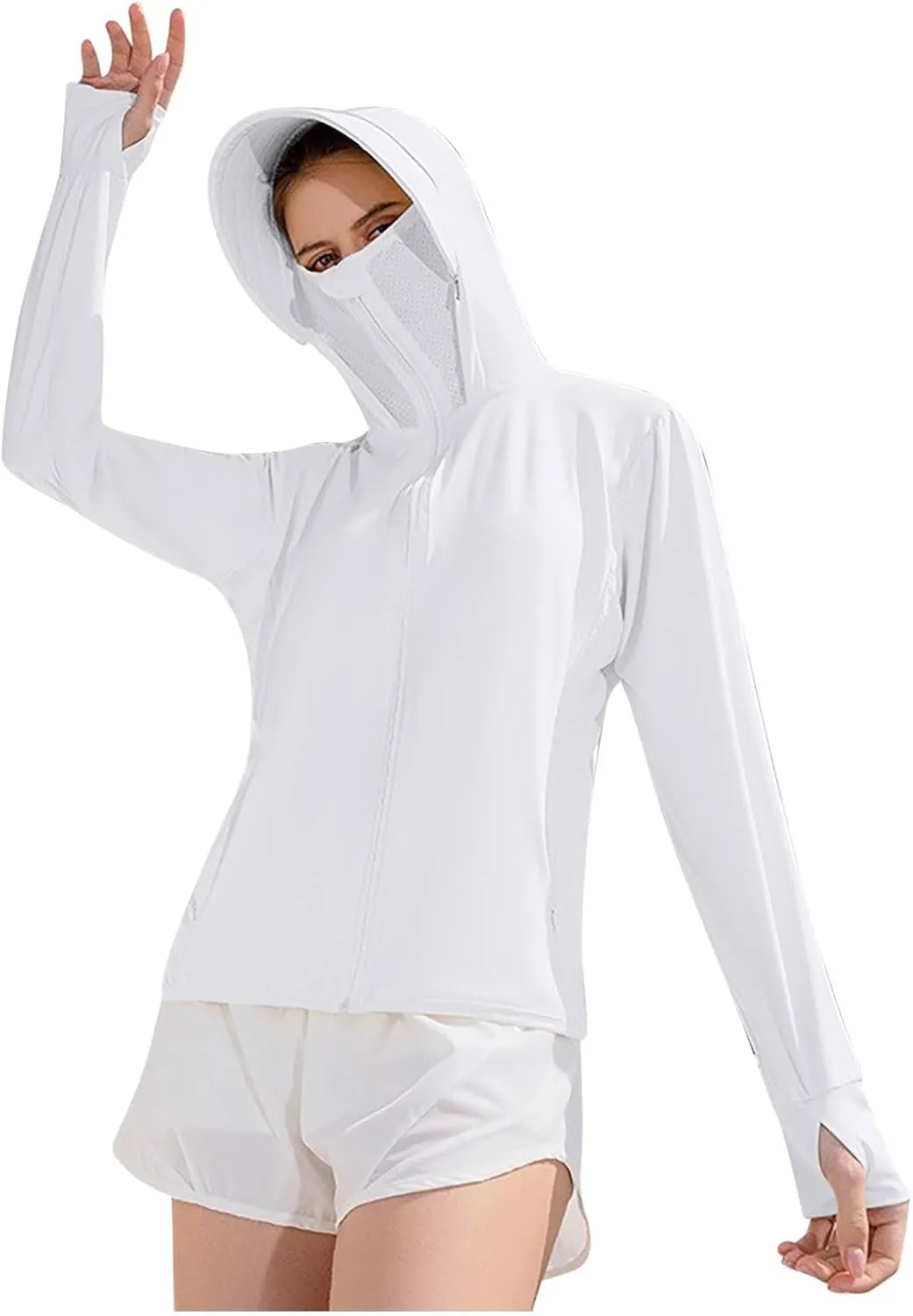 Hooded Shirt for Women Summer Sun Protection Cooling Long Sleeve Lightweight Hiking Camping Outdoor Clothing 2025