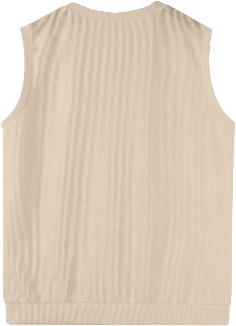 HXHYQKP Mens Sweater Vest Business Work V Neck Sleeveless Pullover Slim Fit Casual Knitwear Tops
