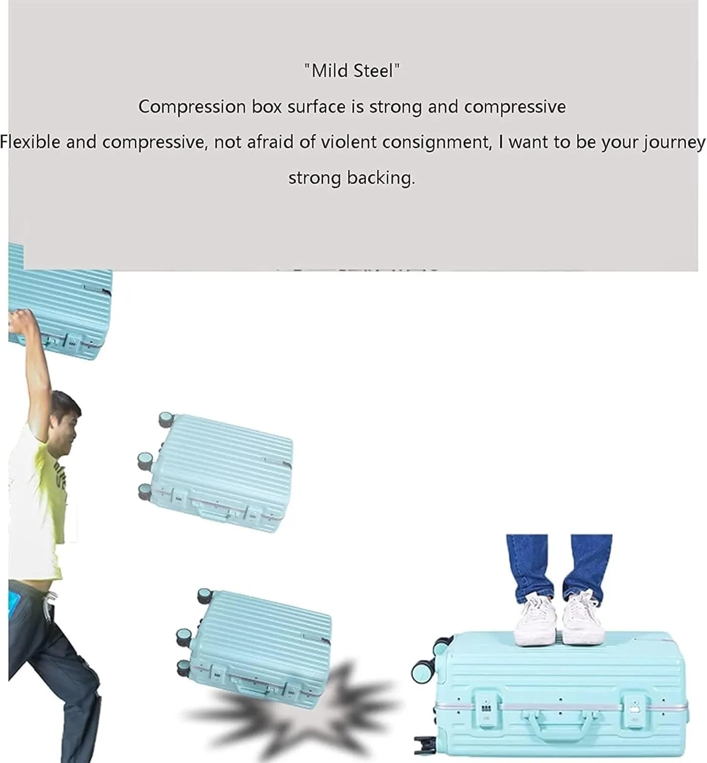 IRYZE Lightweight Suitcase Lightweight And Tough Cabin Suitcase Lightweight ABS Carry-on Hand Luggage 4 Spinner Carry on Luggage (Color : White, Size : 28 inches)