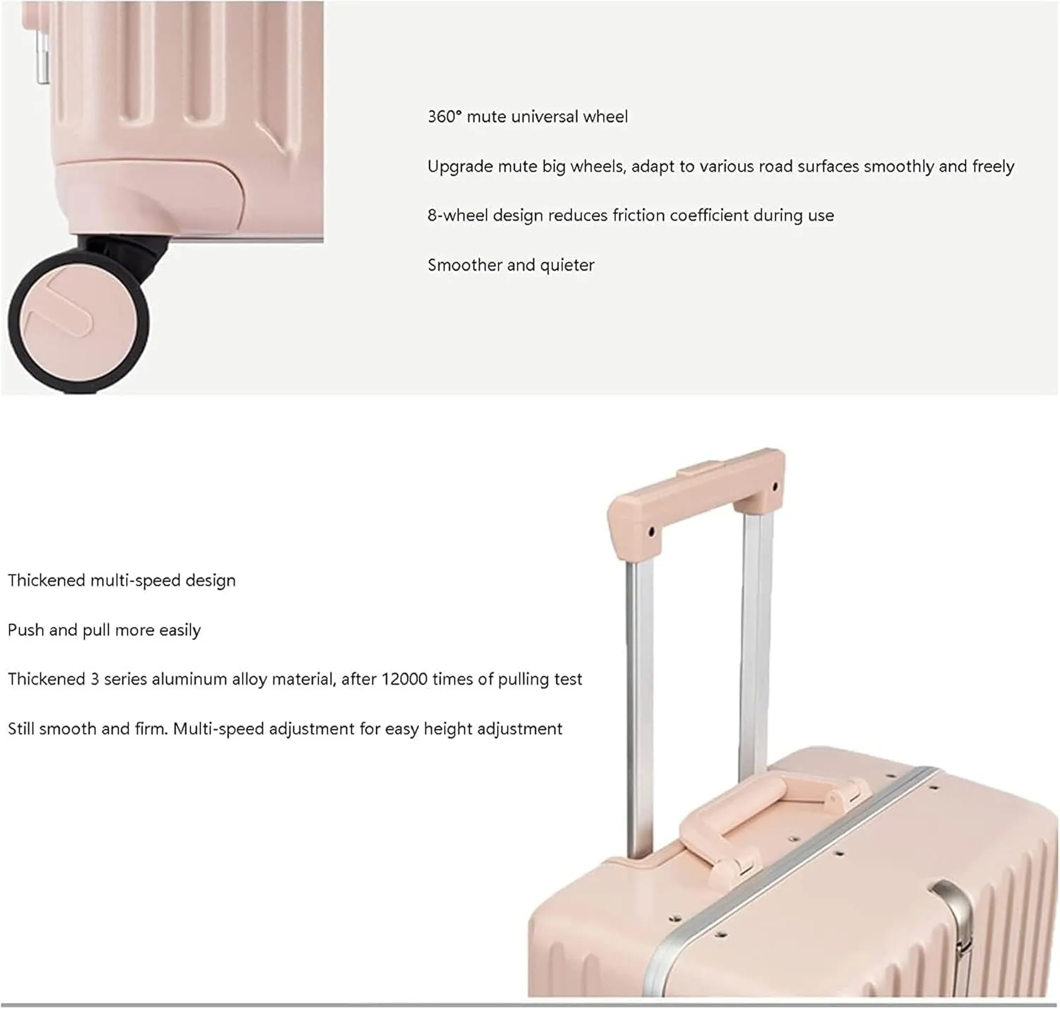 IRYZE Lightweight Suitcase Lightweight And Tough Cabin Suitcase Lightweight ABS Carry-on Hand Luggage 4 Spinner Carry on Luggage (Color : White, Size : 28 inches)