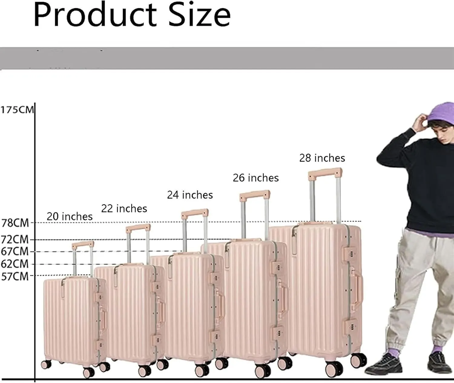 IRYZE Lightweight Suitcase Lightweight And Tough Cabin Suitcase Lightweight ABS Carry-on Hand Luggage 4 Spinner Carry on Luggage (Color : Yellow, Size : 28 inches)