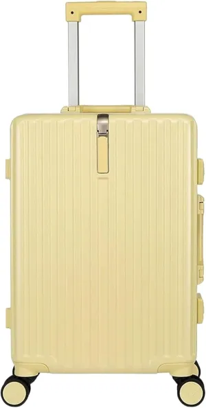 IRYZE Lightweight Suitcase Lightweight And Tough Cabin Suitcase Lightweight ABS Carry-on Hand Luggage 4 Spinner Carry on Luggage (Color : Yellow, Size : 28 inches)