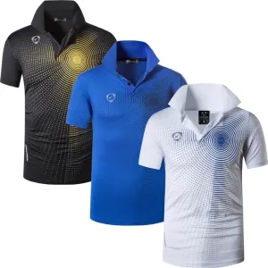 jeansian Men's 3 Packs Ourdoor Sport Quick Dry Polo T-Shirt Tee Tshirt Golf Tennis Bowling Fit LSL195