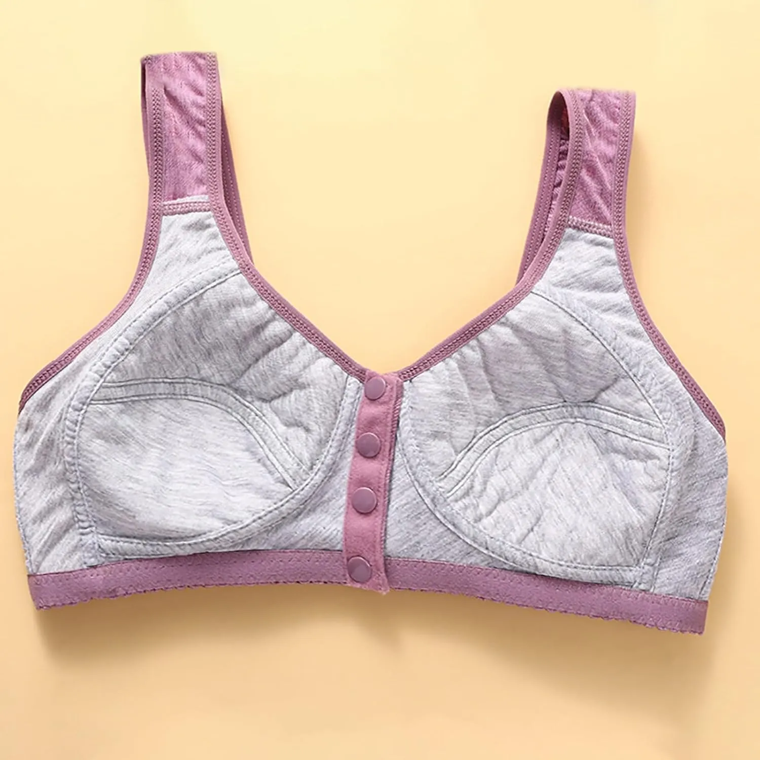 LCMTWX Bras for Older Women Front Closure Breathable Bra for Seniors Wirefree Bras for Older Women Bra for Women Breathable