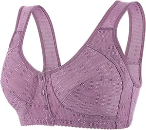 LCMTWX Bras for Older Women Front Closure Breathable Bra for Seniors Wirefree Bras for Older Women Bra for Women Breathable