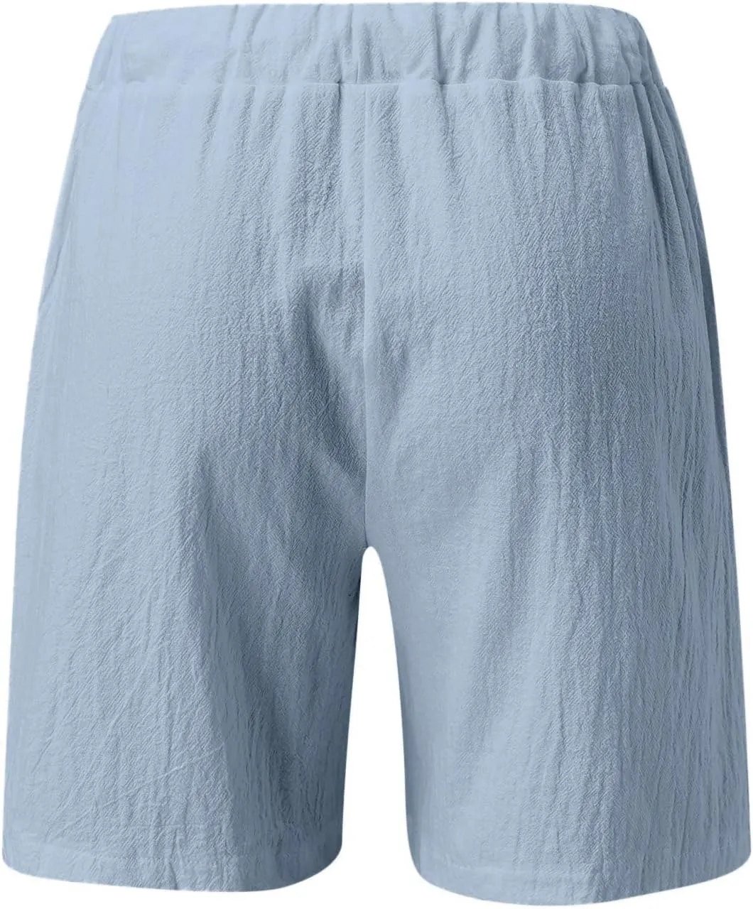 Linen Shorts for Women Casual Summer Elastic High Waisted Short Pants Loose Lightweight Soft Comfy Beach Shorts with Pockets
