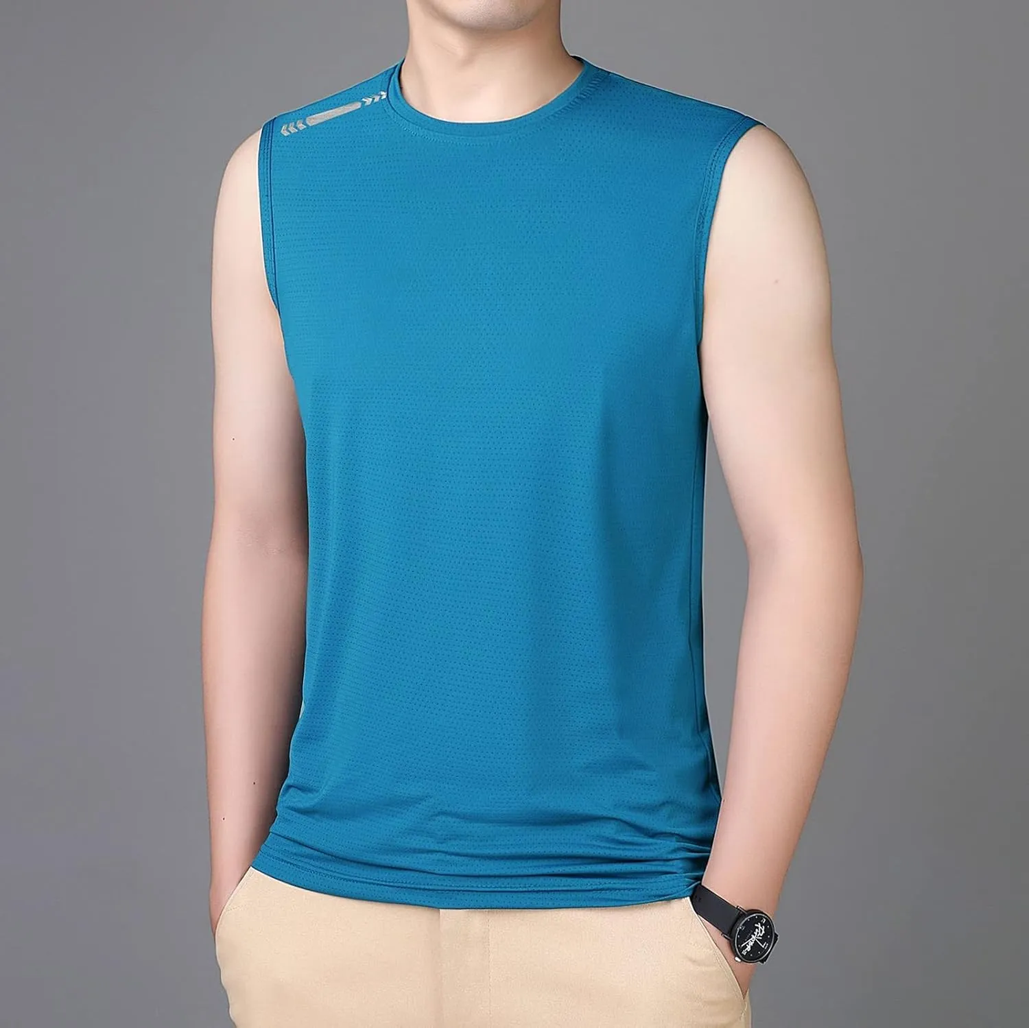Litetao Mens Compression Tank Top Quick Drying Workout Sleeveless Gym Muscle Bodybuilding Shirts Casual Summer Beach Shirt