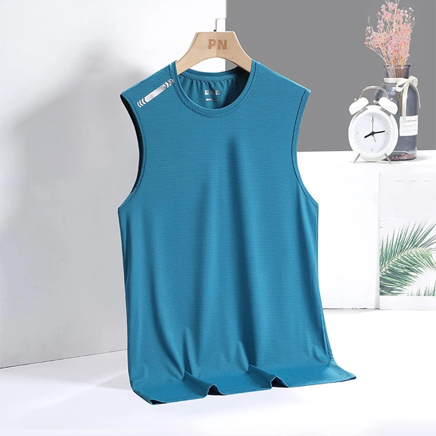 Litetao Mens Compression Tank Top Quick Drying Workout Sleeveless Gym Muscle Bodybuilding Shirts Casual Summer Beach Shirt