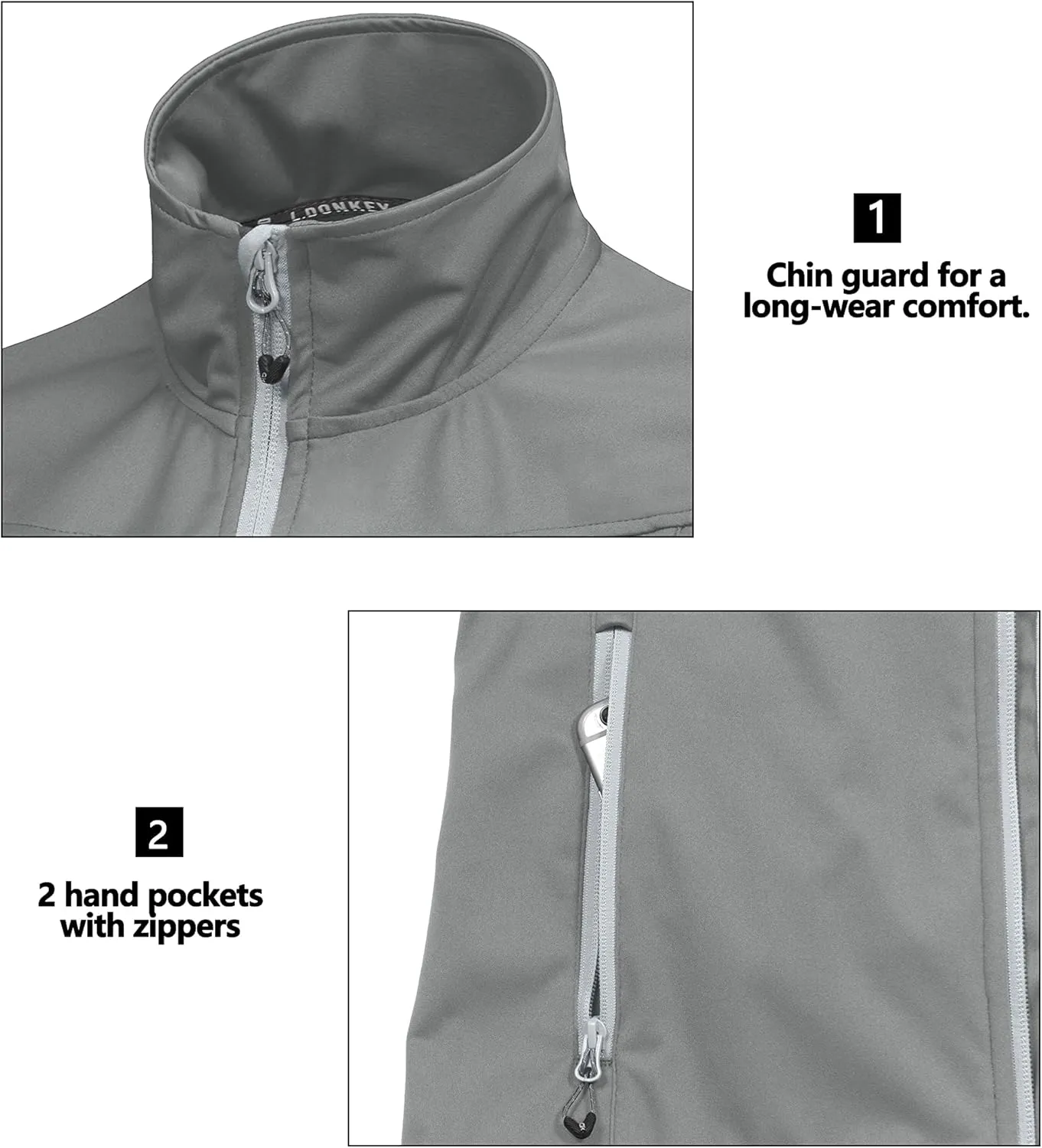 Little Donkey Andy Women's Lightweight Softshell Vest, Windproof Sleeveless Jacket for Running Hiking Travel
